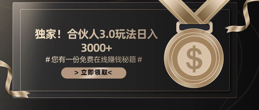 游戏合伙人3.0，日入3000+，无限扩大的蓝海项目_思维有课