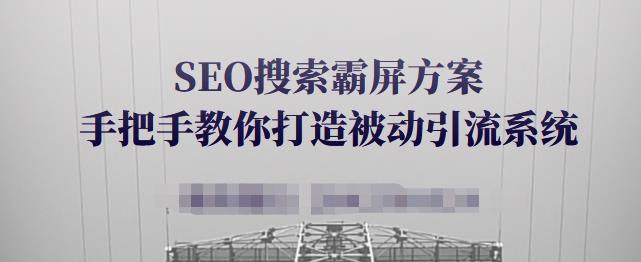 SEO搜索霸屏方案，手把手教你打造被动引流系统【视频课程】_思维有课