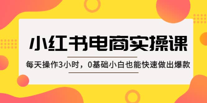 小红书·电商实操课：每天操作3小时，0基础小白也能快速做出爆款_思维有课