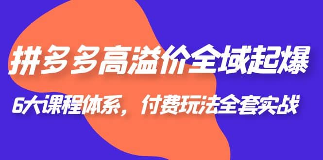 拼多多-高溢价 全域 起爆，6大课程体系，付费玩法全套实战_思维有课