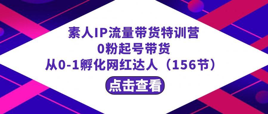 繁星·计划素人IP流量带货特训营：0粉起号带货 从0-1孵化网红达人（156节）_思维有课