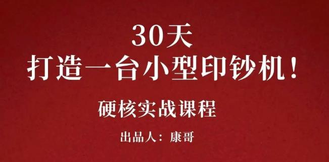 康哥30天打造一台小型印钞机：躺赚30万的项目完整复盘（视频教程）_思维有课