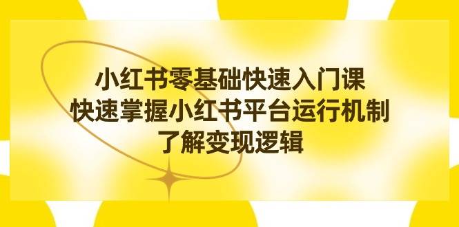 小红书0基础快速入门课，快速掌握小红书平台运行机制，了解变现逻辑_思维有课