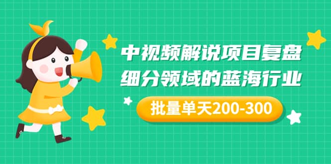 某付费文章：中视频解说项目复盘：细分领域的蓝海行业 批量单天200-300收益_思维有课