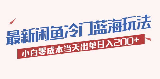 2023最新闲鱼冷门蓝海玩法，小白零成本当天出单日入200+_思维有课