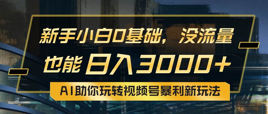 小白0基础，没流量也能日入3000+：AI助你玩转视频号暴利新玩法_思维有课