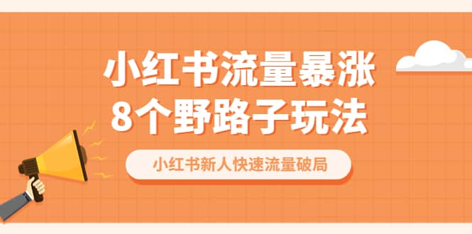 小红书流量-暴涨8个野路子玩法：小红书新人快速流量破局（8节课）_思维有课