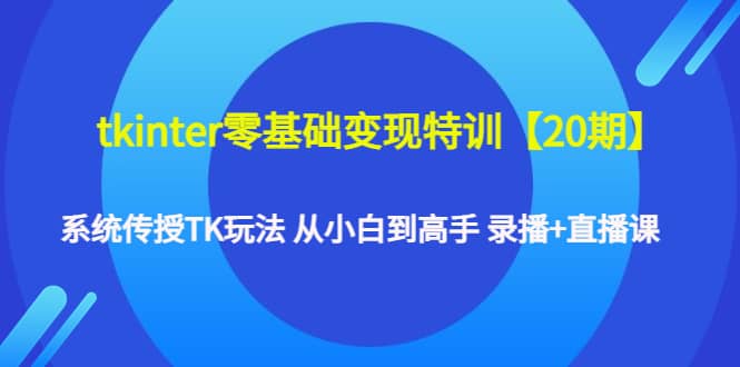 tkinter零基础变现特训【20期】系统传授TK玩法 从小白到高手 录播+直播课_思维有课