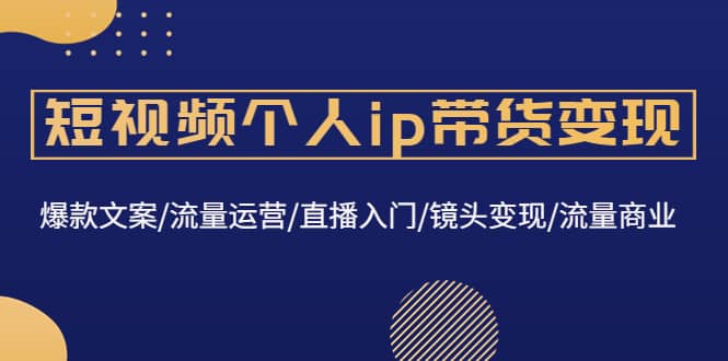 短视频个人ip带货变现：爆款文案/流量运营/直播入门/镜头变现/流量商业_思维有课