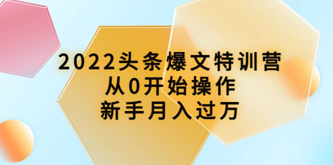 2022头条爆文特训营：从0开始操作，新手月入过万（16节课时）_思维有课