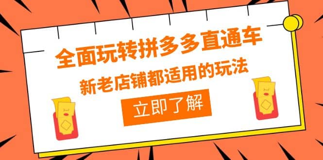 全面玩转拼多多直通车，新老店铺都适用的玩法（12节精华课）_思维有课