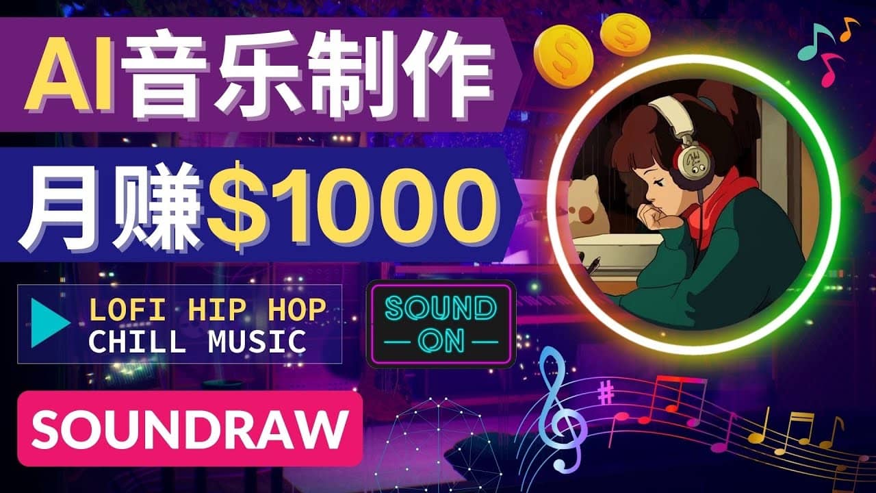 无需任何音乐基础： 使用AI软件制作Lofi Hip Hop Chill Music 月赚1000美元_思维有课