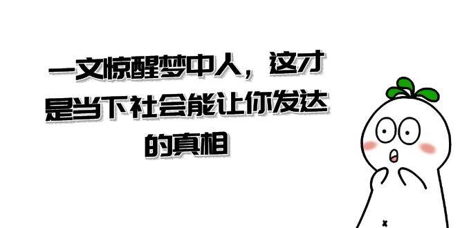 某公众号付费文章《一文 惊醒梦中人，这才是当下社会能让你发达的真相》_思维有课