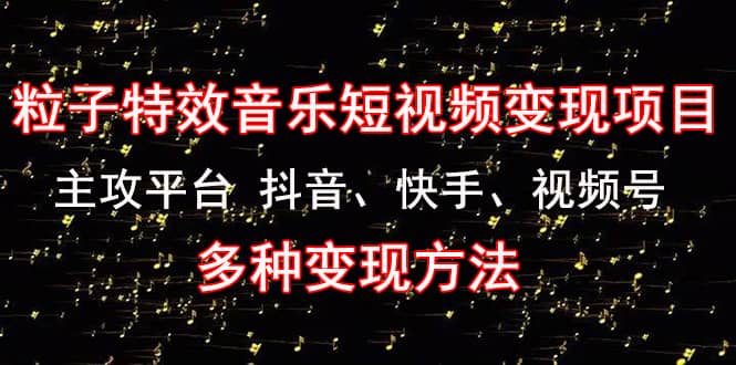 《粒子特效音乐短视频变现项目》主攻平台 抖音、快手、视频号 多种变现方法_思维有课