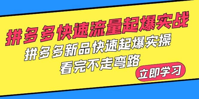 拼多多-快速流量起爆实战，拼多多新品快速起爆实操，看完不走弯路_思维有课