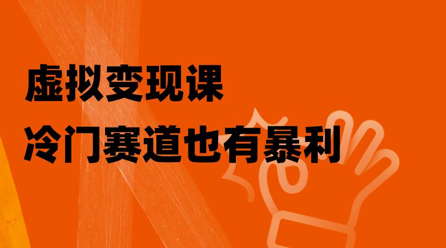 虚拟变现课，冷门赛道也有暴利，手把手教你玩转冷门私域_思维有课