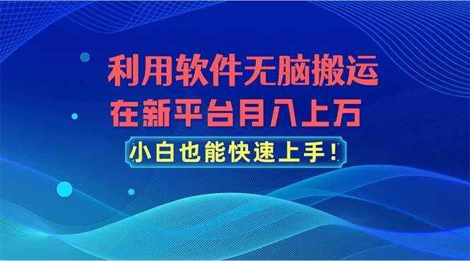 利用软件无脑搬运，在新平台月入上万，小白也能快速上手_思维有课