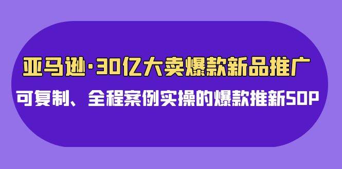 亚马逊30亿·大卖爆款新品推广，可复制、全程案例实操的爆款推新SOP_思维有课