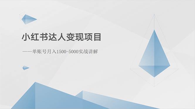 小红书达人变现项目：单账号月入1500-3000实战讲解_思维有课