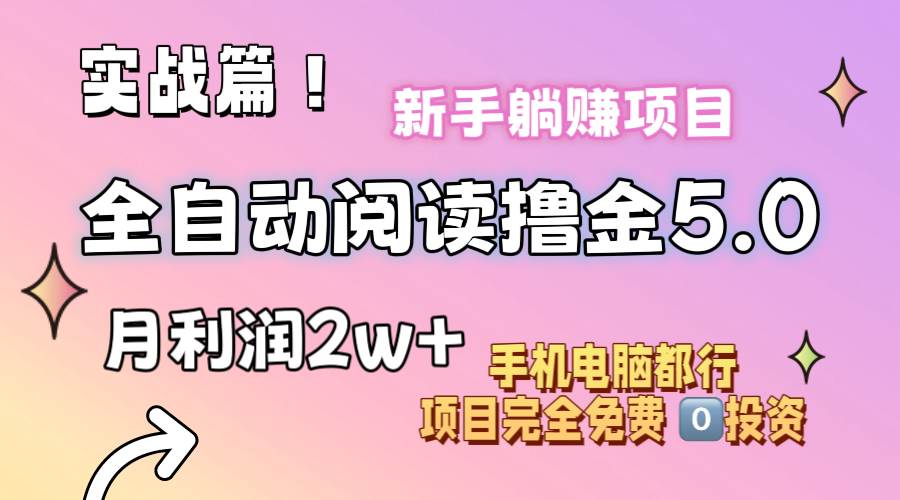 小说全自动阅读撸金5.0 操作简单 可批量操作 零门槛！小白无脑上手月入2w+_思维有课