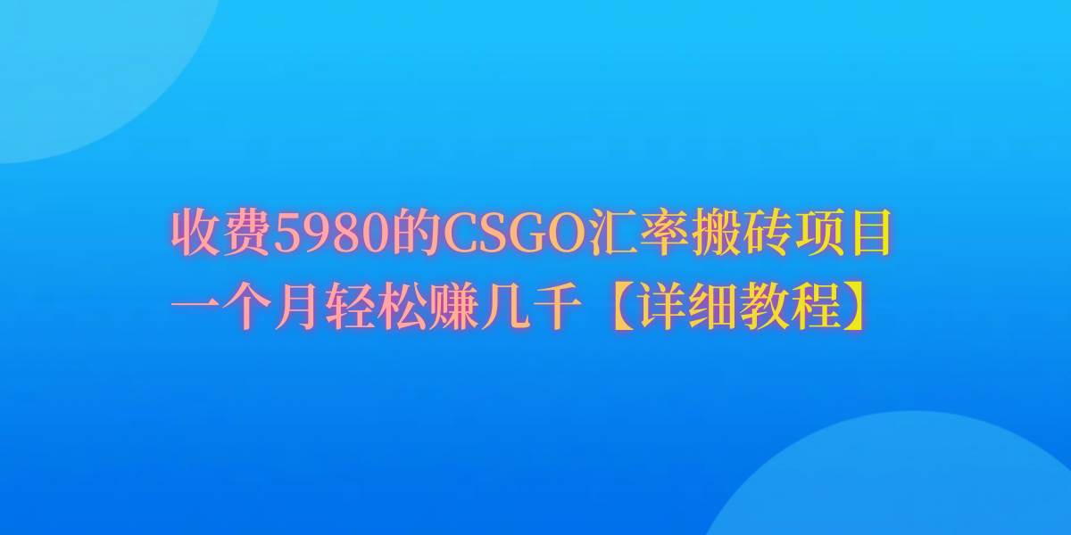 CSGO装备搬砖，月综合收益率高达60%，你也可以！_思维有课