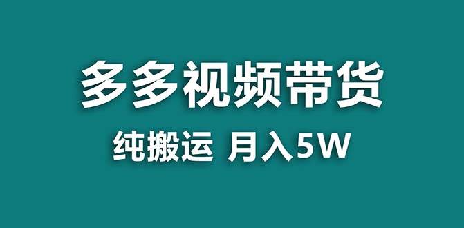 【蓝海项目】拼多多视频带货 纯搬运一个月搞了5w佣金，小白也能操作 送工具_思维有课