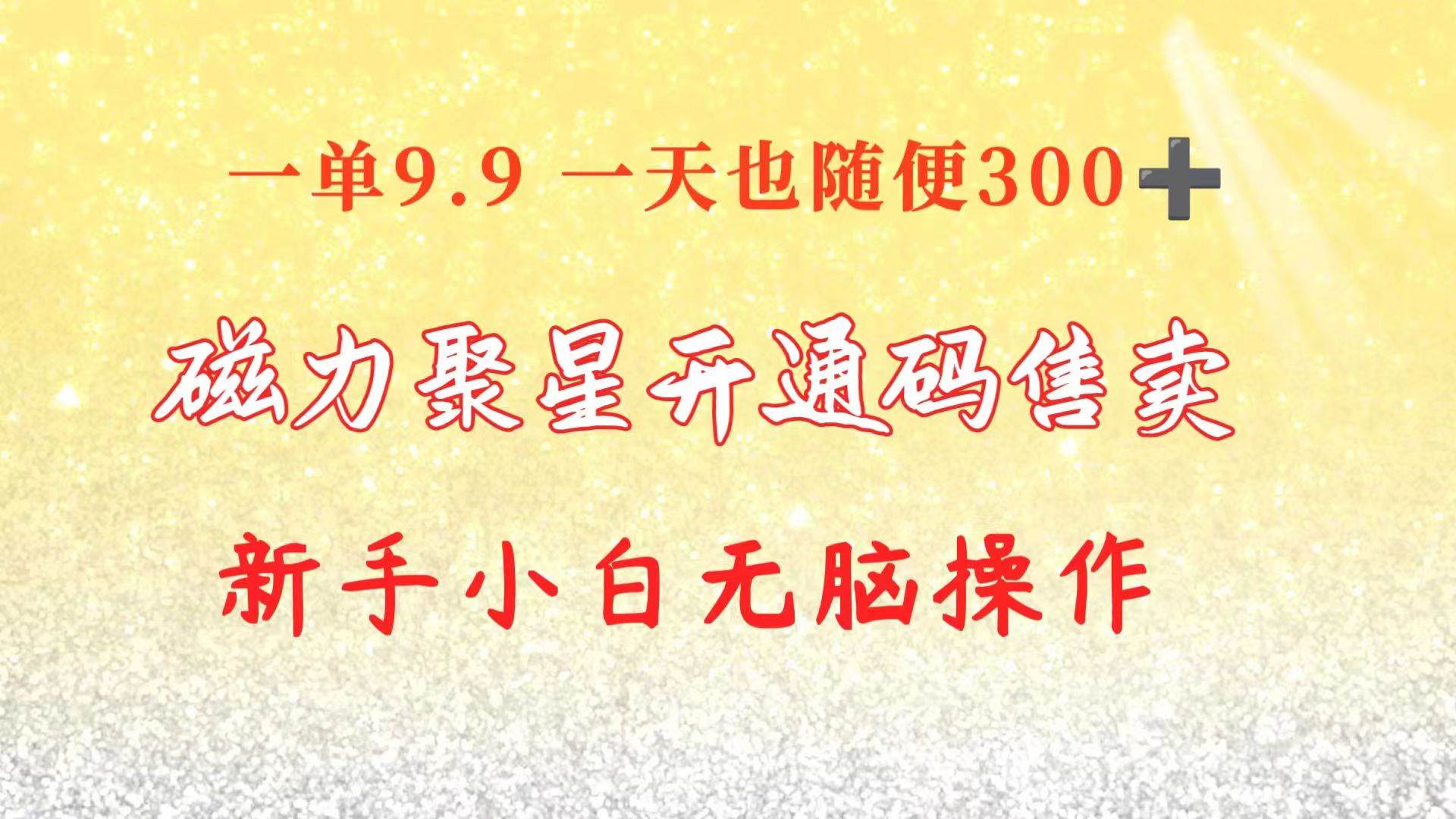 快手磁力聚星码信息差 售卖  一单卖9.9  一天也轻松300+ 新手小白无脑操作_思维有课