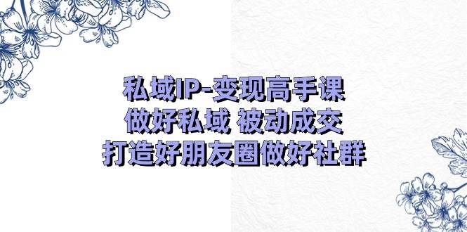 私域IP-变现高手课：做好私域 被动成交，打造好朋友圈做好社群（18节）_思维有课