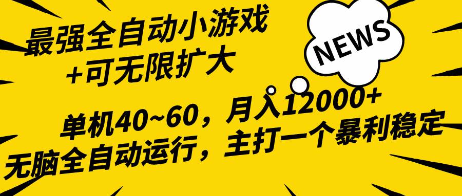 2024最新全网独家小游戏全自动，单机40~60,稳定躺赚，小白都能月入过万_思维有课