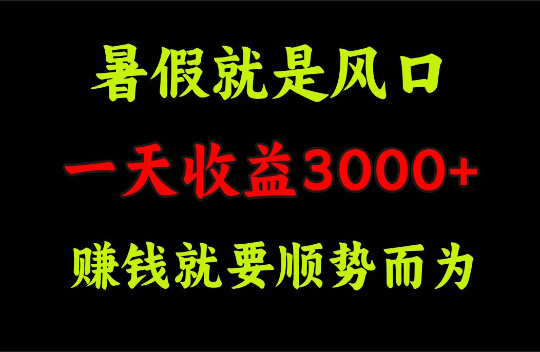 一天收益3000+ 赚钱就是顺势而为，暑假就是风口_思维有课