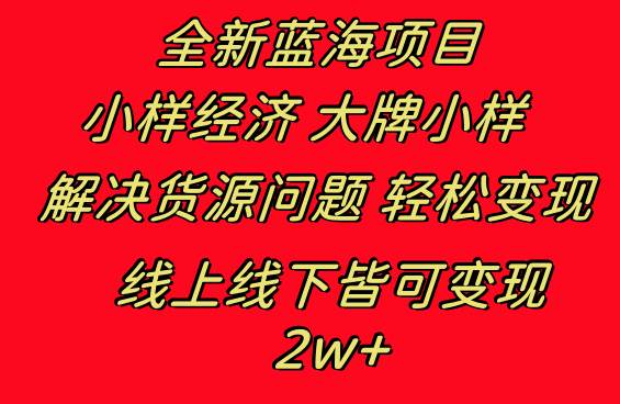 全新蓝海项目 小样经济大牌小样 线上和线下都可变现 月入2W+_思维有课