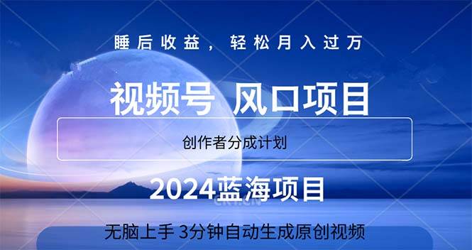 2024蓝海项目，3分钟自动生成视频，月入过万_思维有课