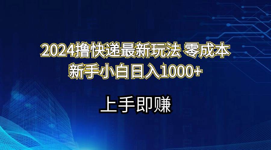 2024撸快递最新玩法零成本新手小白日入1000+_思维有课