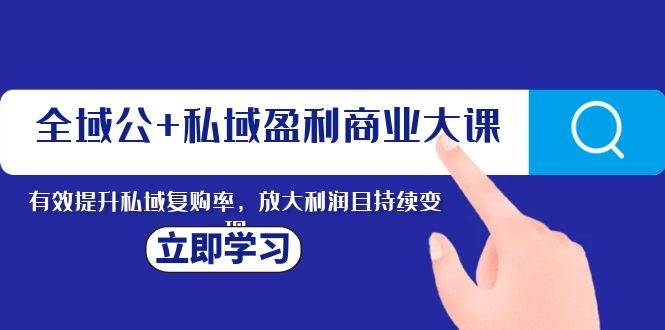 全域公+私域盈利商业大课，有效提升私域复购率，放大利润且持续变现_思维有课