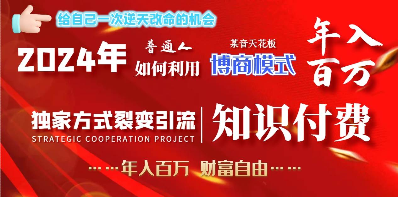 2024年普通人如何利用博商模式做翻身项目年入百万，财富自由_思维有课