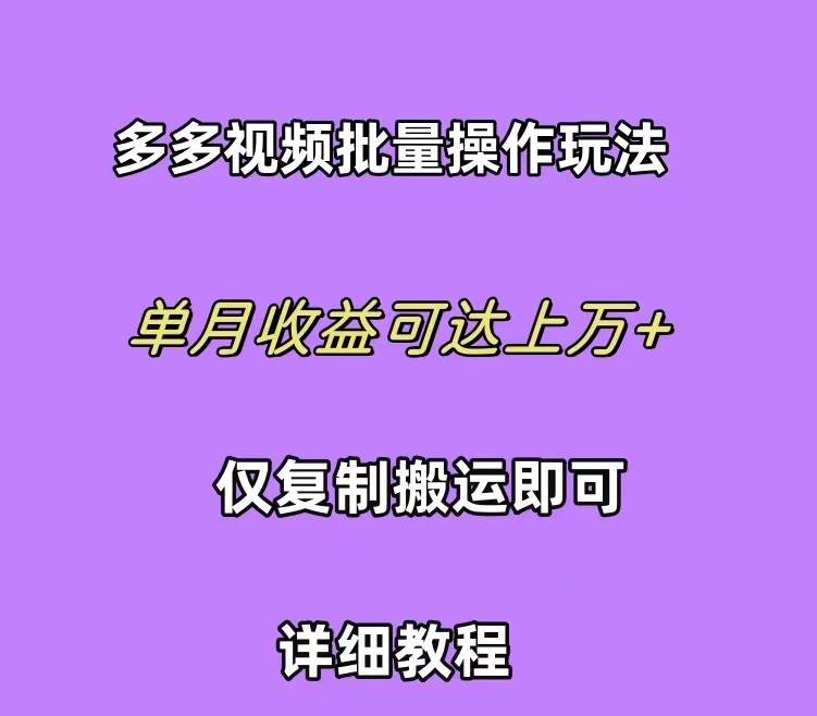 拼多多视频带货快速过爆款选品教程 每天轻轻松松赚取三位数佣金 小白必…_思维有课