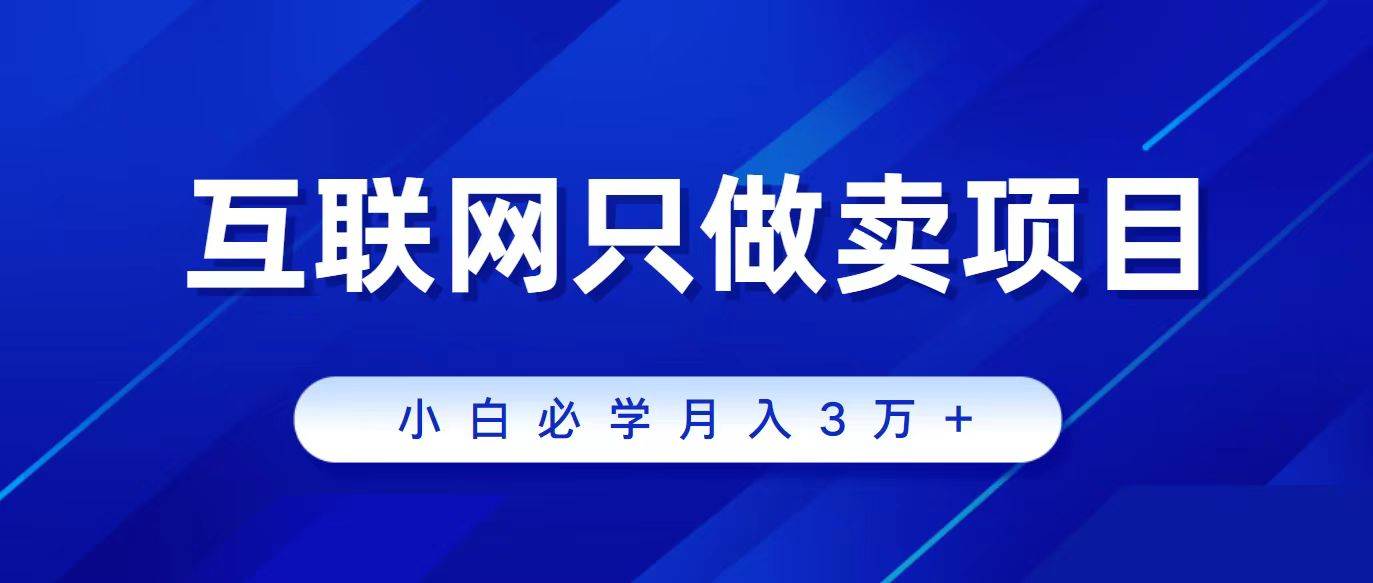 互联网的尽头就是卖项目，被割过韭菜的兄弟们必看！轻松月入三万以上！_思维有课