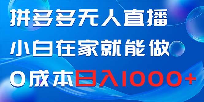 拼多多无人直播，小白在家就能做，0成本日入1000+_思维有课