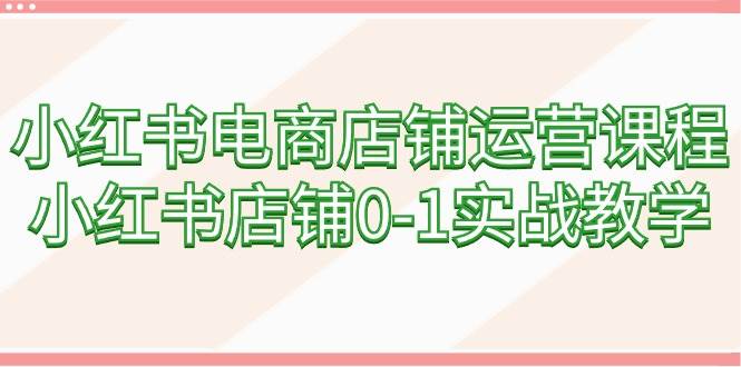 小红书电商店铺运营课程，小红书店铺0-1实战教学（60节课）_思维有课