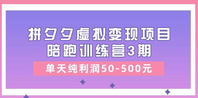 某收费培训《拼夕夕虚拟变现项目陪跑训练营3期》单天纯利润50-500元_思维有课