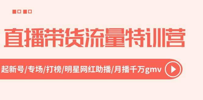 直播带货流量特训营，起新号-专场-打榜-明星网红助播 月播千万gmv（52节）_思维有课