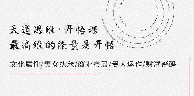 天道思维·开悟课-最高维的天道思维·开悟课-最高维的能量是开悟，文化属性/男女执念/商业布局/贵人运作/财富密码_思维有课