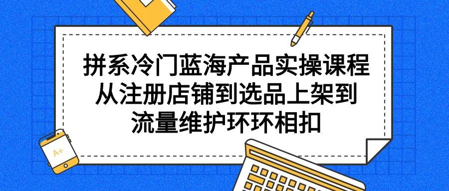 拼系冷门蓝海产品实操课程，从注册店铺到选品上架到流量维护环环相扣_思维有课