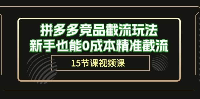 拼多多竞品截流玩法，新手也能0成本精准截流（15节课）_思维有课