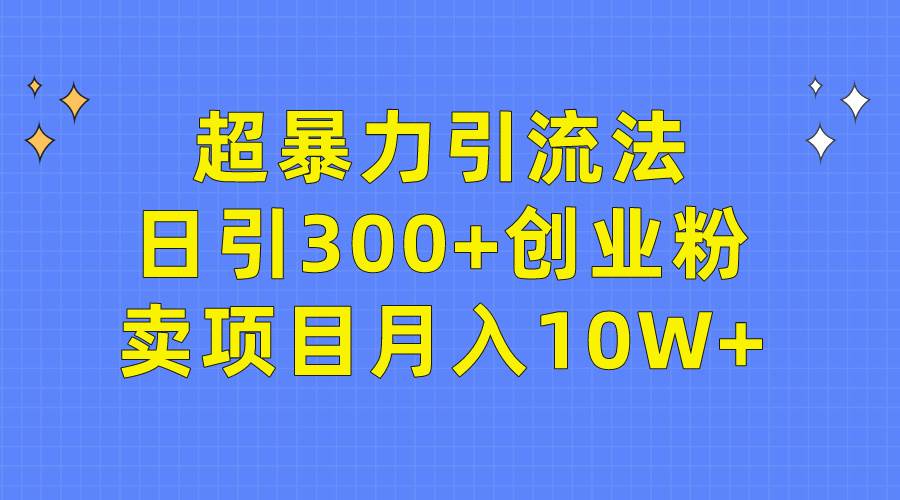 超暴力引流法，日引300+创业粉，卖项目月入10W+_思维有课