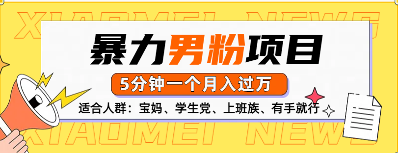 男粉项目，5分钟一个，无脑月入五位数_思维有课