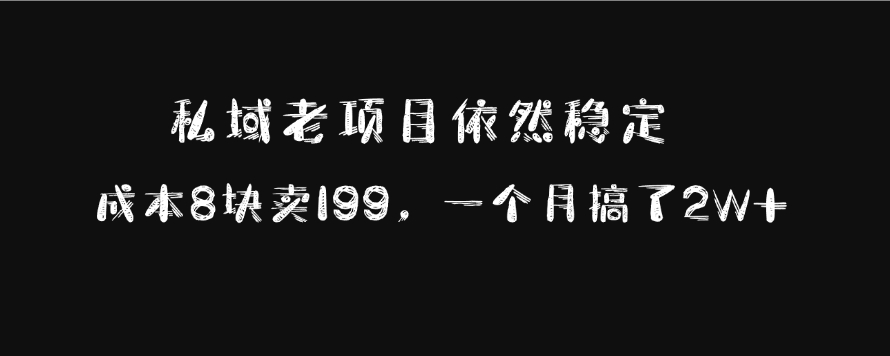 私域老项目依然稳定，成本8块卖199，一个月搞了2W+_网创工坊