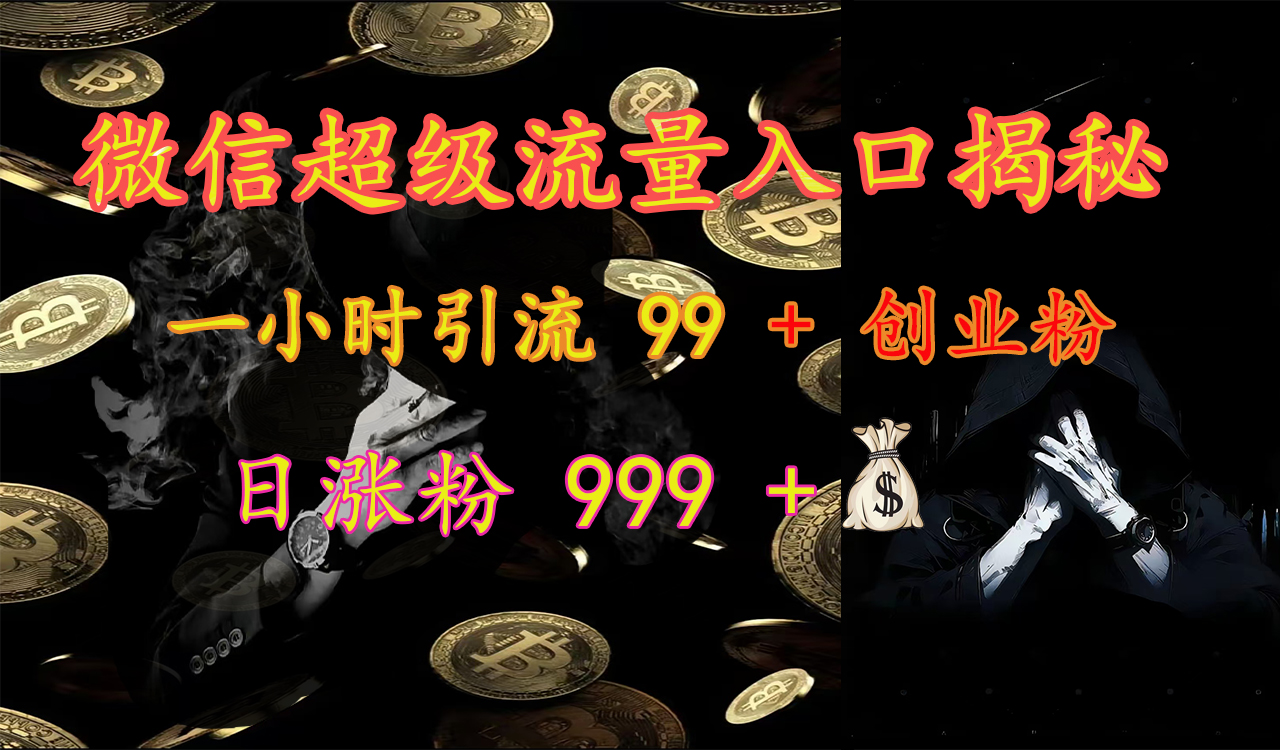 微信超级流量入口揭秘：一小时引流 99 + 创业粉，日涨粉 999 +【揭秘】_思维有课