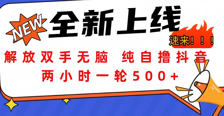 解放双手无脑 纯自撸抖音 两小时一轮500+_思维有课