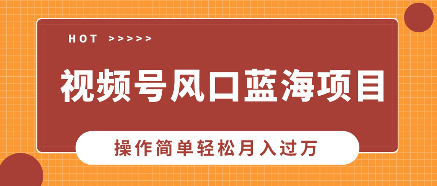 视频号风口蓝海项目，中老年人的流量密码，操作简单轻松月入过万_网创工坊